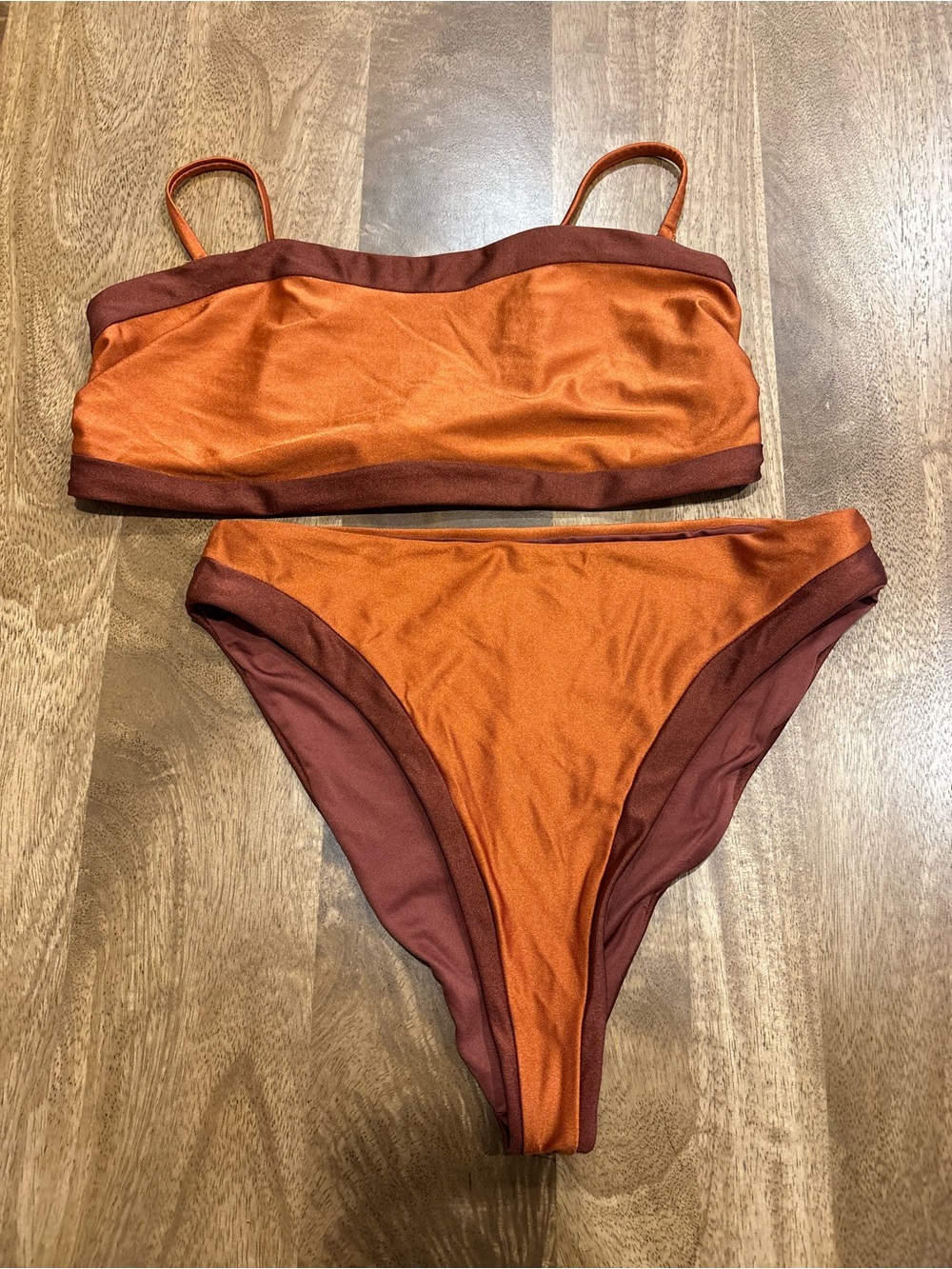 Beach riot by Anthropologie two -Tone Orange Bikini Set